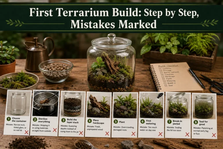 First Terrarium Build: Step by Step, Mistakes Marked