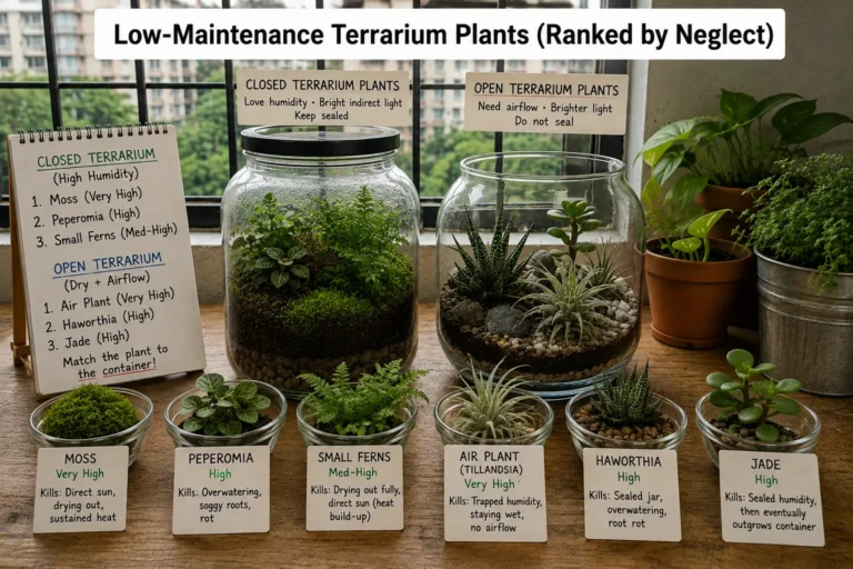 Low-Maintenance Terrarium Plants (Ranked by Neglect)
