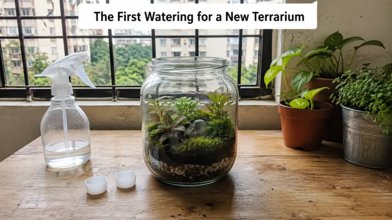 The First Watering for a New Terrarium