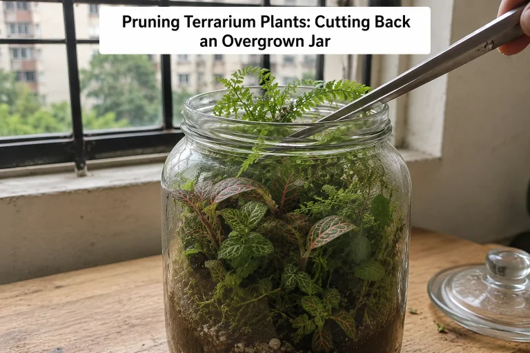 Pruning Terrarium Plants, Cutting Back an Overgrown Jar