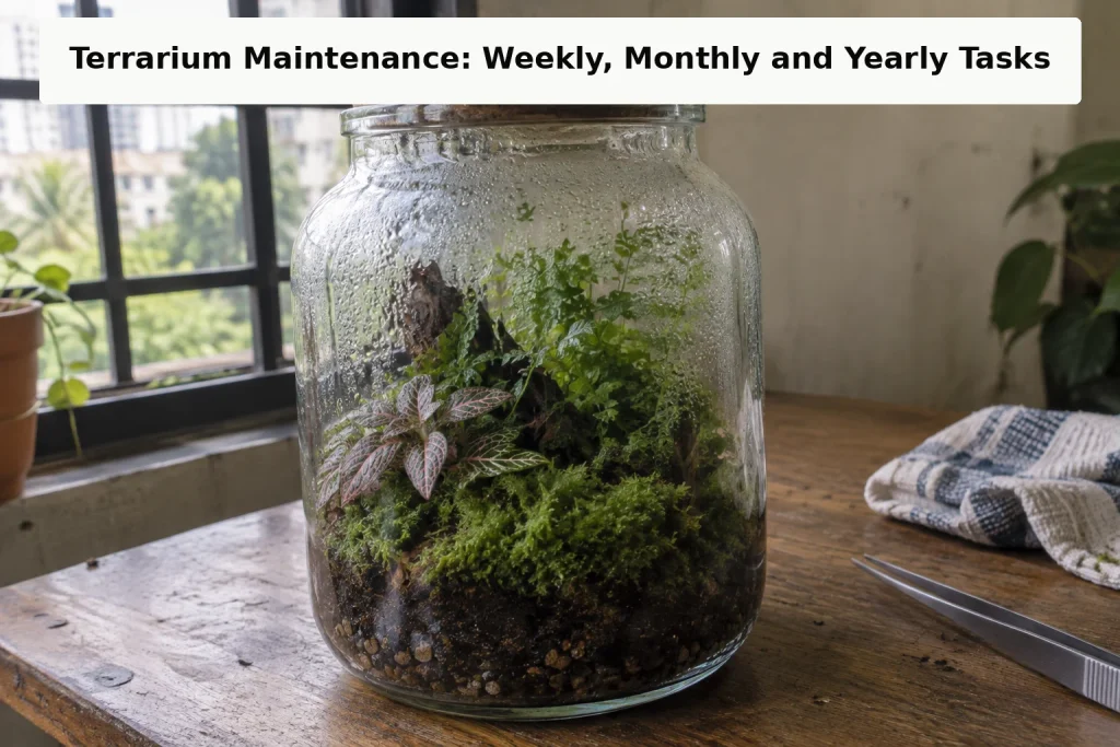 Terrarium Maintenance, Weekly, Monthly and Yearly Tasks