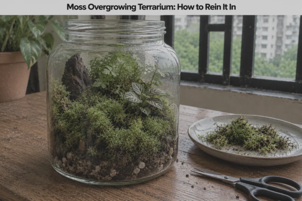 Moss Overgrowing Terrarium, How to Rein It In